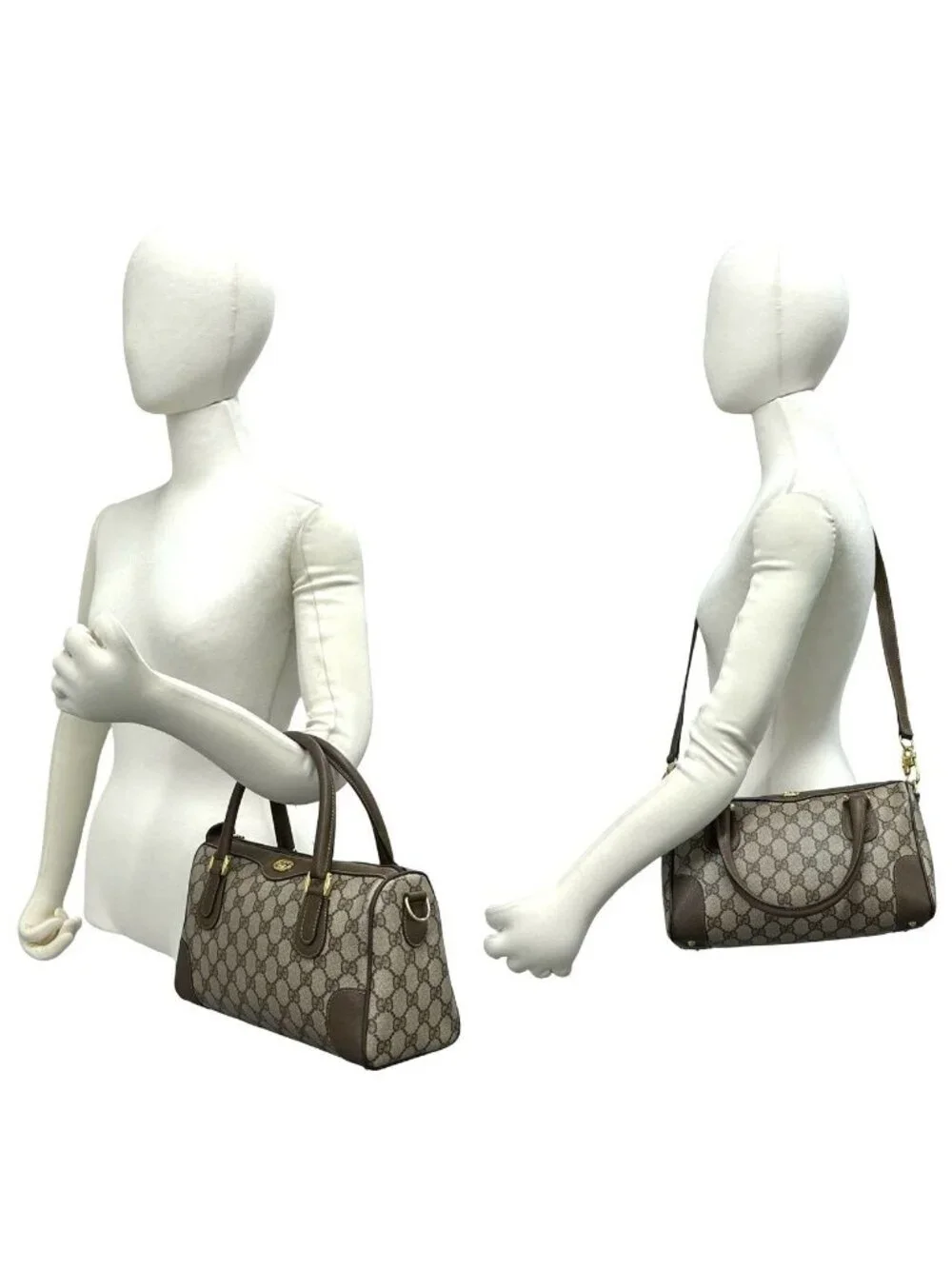 Gucci GG Pattern Logo Interlocking G Leather 2-Way Shoulder Bag Brown